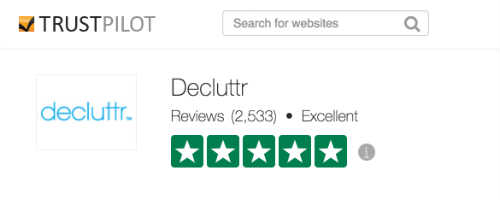 TrustPilot rating for Decluttr.