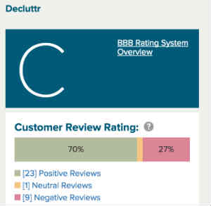 BBB rating for Decluttr.