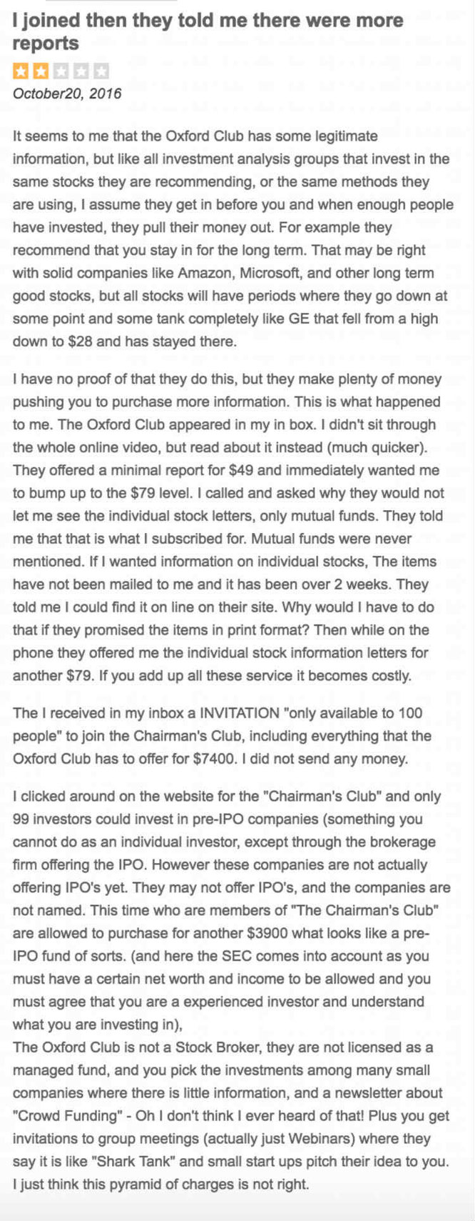 oxford club scam