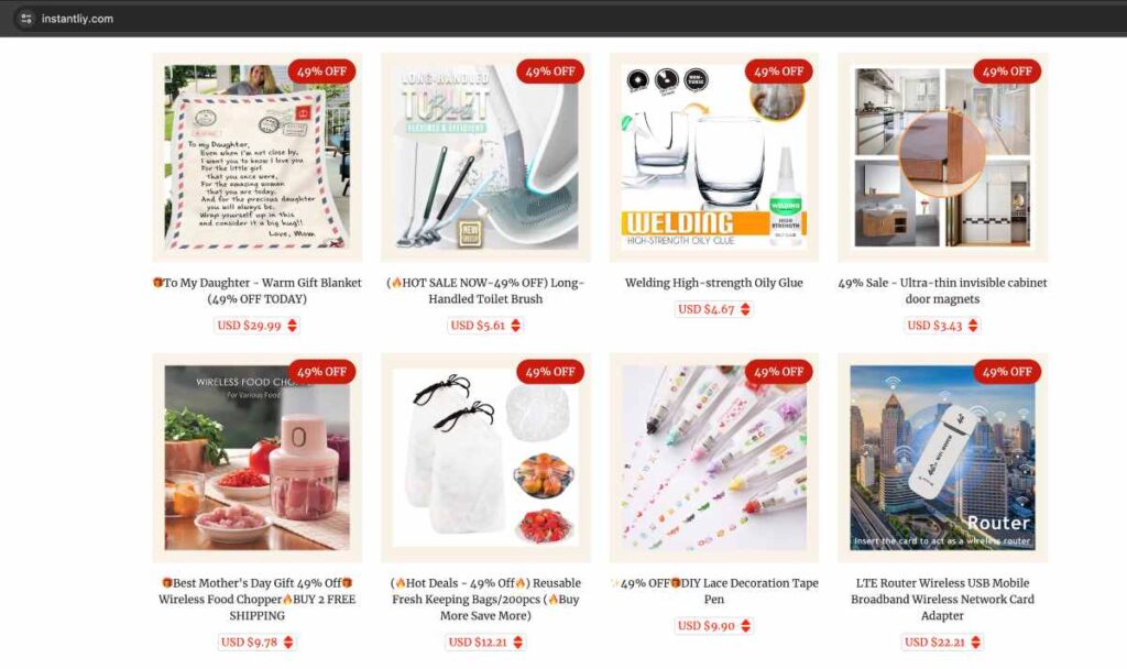 Instantliy - discounts on products.