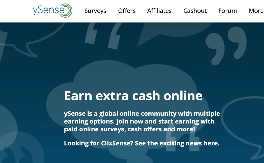 Screenshot taken from ySense website