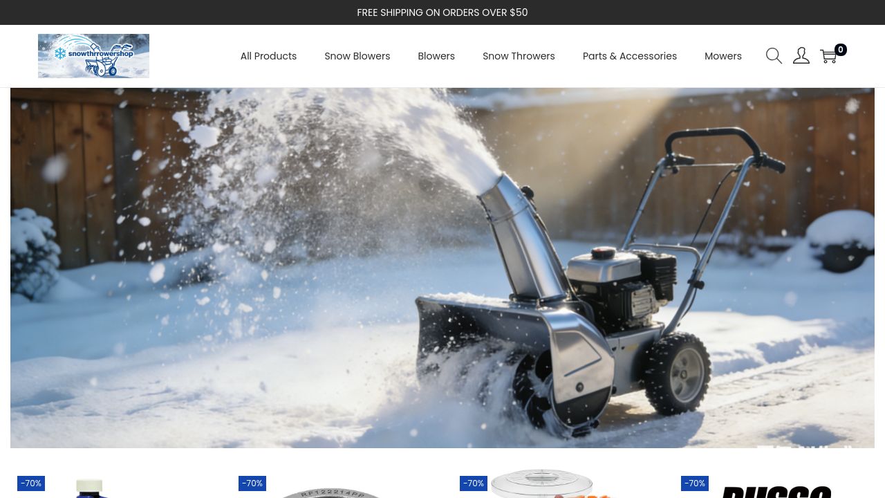 Screenshot of Snowthrowershop.com
