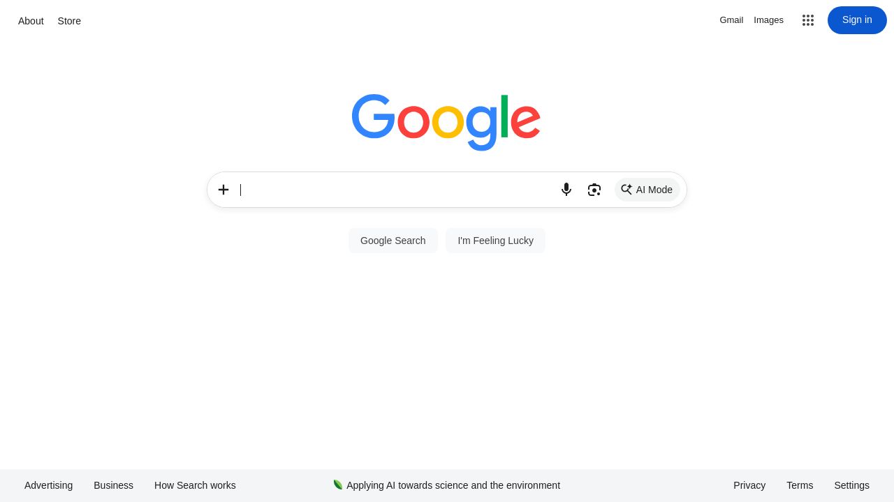 Screenshot of Google.com